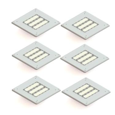 Imagem de Kit 6 Luminária Posto de Combustível 200W LED 18000lm IP66 Combate