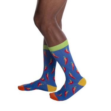 Imagem de Meia de cano longo street masculina Selene, 39 a 43, Royal, Laranja
