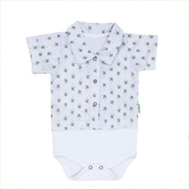 Imagem de Body camisa curto de bebê em tricoline coqueiro cinza - Era Uma Vez, 6