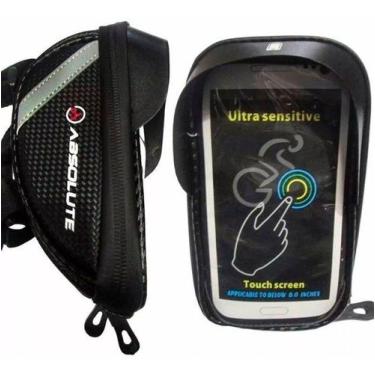 Imagem de Bolsa Bike Guidão Porta Celular Smartphone Objetos Absolute