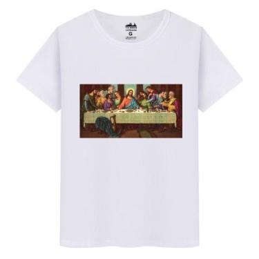 Imagem de Camiseta Masculina Algodão Casual Ultima Ceia - Elite, Branco, XGG