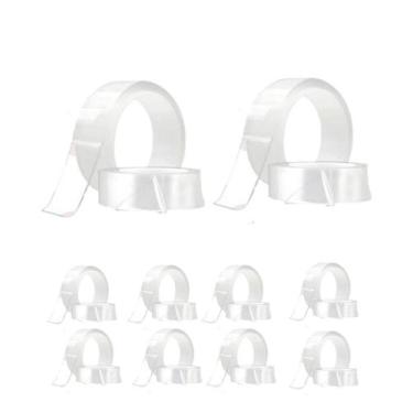 Imagem de Kit 10 Fitas Dupla Face Adesiva Transparente Vedação 3m x 1M - Top Hou