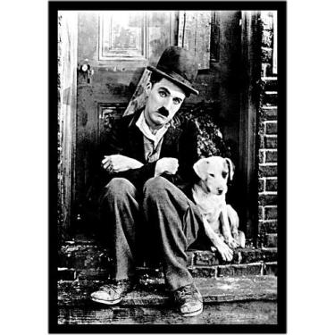 Imagem de Quadro Decorativo Celebridades Charlie Chaplin Filmes Vida De Cachorro