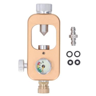 Imagem de Adaptador de Mergulho Com Válvula DIN 4500Psi Adaptador de Preenchimento de Paintball PCP Adaptador de Recarga de Enchimento de Tanque HPA de Liga de Alumínio Com Manômetro de