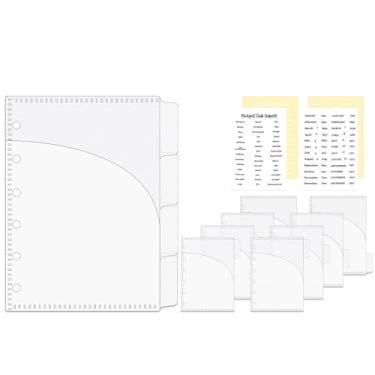 Imagem de AxeWoodz Envelopes de dinheiro A7 12 peças organizador de dinheiro para dinheiro translúcido protetor de cartão Frost folha solta porta-notas de bolso duplo envelopes orçamentários para fichário de 6