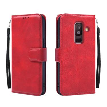 Imagem de shingtomua Capa carteira para Samsung Galaxy A6 Plus 2018/J8 2018 com suporte de couro PU premium com suporte para cartão capa flip magnética [capa interior de TPU] compatível com Samsung A6+ 2018