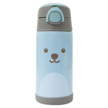 Imagem de Copo Térmico Infantil Garrafa Térmica Inox Parede Dupla Com Canudo Gum