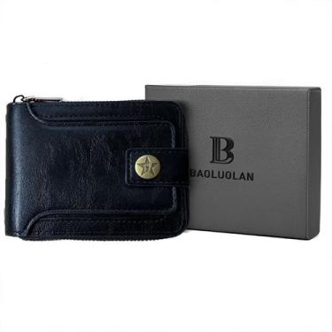 Imagem de Carteira Masculina Couro Moderna Elegante e Estilosa Com Porta Cartões