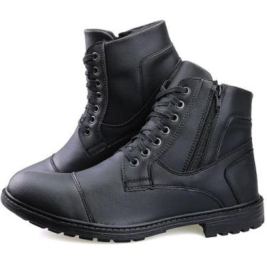 Imagem de Bota Coturno Masculino Marron Preto Macio Confortavel Passeio Moda - D