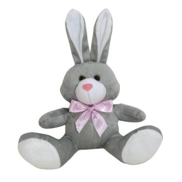 Imagem de Coelhinho de Pelúcia Velboa 30 cm Presente Fofo e Delicado Menina Meni
