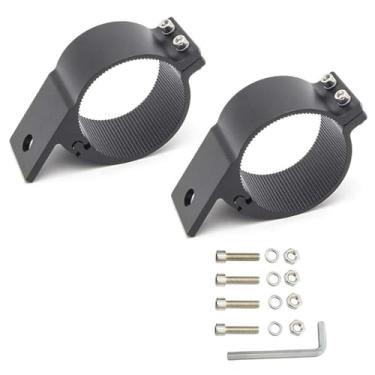 Imagem de KMFCDAE Suporte de montagem de braçadeira de tubo para rack de teto de 7 cm, suporte de gaiola de rolo de LED quadrado redondo e barra de luz (ajustável entre 72-79 mm/2,8-3,1 polegadas)