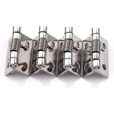 Imagem de BAZAC 4 unidades. Dobradiça de armário de aço inoxidável 304 DIY, dobradiça de mola de 1,1,5, 2,2,5 polegadas, caixa de madeira traseira de fecho automático folha solta pequena-2 polegadas