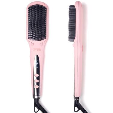 Imagem de Escova de alisamento de cabelo TYMO Ionic Straightening Comb Pink