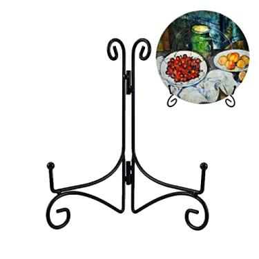 Imagem de QIMOND Suporte Para Pratos, De 10" Exposição, Cavalete Ferro Preto Mesa, Porta-Retratos, Arte, Cartão Álbum E Pratos Decorativos (Cor Preta, 1 Unidade)
