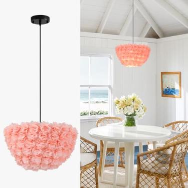 Imagem de ZYLEISENBAO Luminária Pendente De Tecido Com Flor Para Teto, Iluminação Sala Jantar, Cozinha, Ilha, Estar, Corredor Hotel