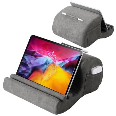 Imagem de CreaDream Suporte Para Tablet, Almofada Ipad, Cama, Colo E Mesa Com 3 Ângulos De Visão, Acessório Compatível Kindle 4 A 13 Polegadas, Galaxy Tab, Leitor Eletrônico (Cinza)