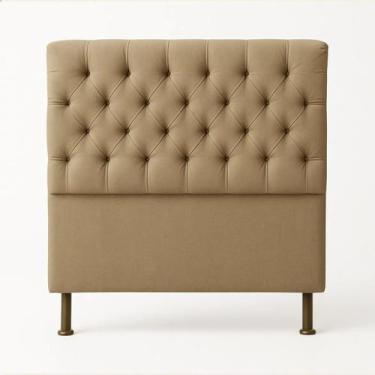 Imagem de Cabeceira Cama Box Solteiro 90cm Valentina Estofada - Divani, Bege