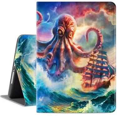 Imagem de Vimorco Capa para iPad 6ª/5ª geração 2018/2017, para iPad de 9,7 polegadas, capa para iPad 6ª/5ª geração, ângulo ajustável, despertar/hibernar automaticamente, para iPad Air 2 / capa de ar, barco à