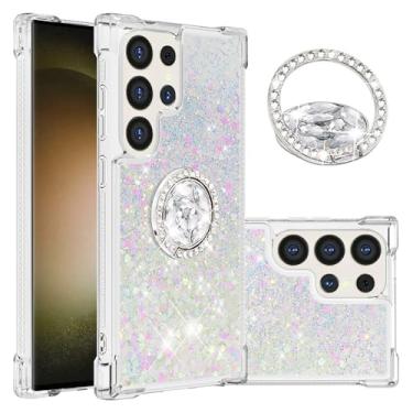Imagem de Dinglijia Capa de ajuste fino para Samsung Galaxy S24 Ultra, capa protetora de silicone com efeito areia movediça com glitter líquido, capa de proteção de tela e câmera para Galaxy S24 Ultra, WZ