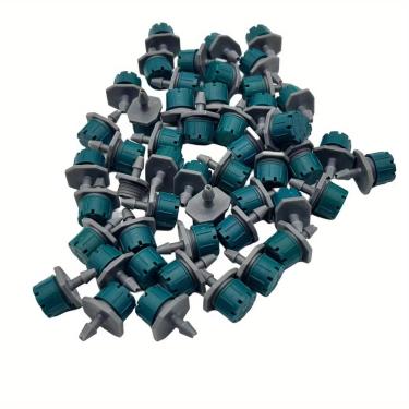 Imagem de WOVSTNOV 50 peças pulverizador de irrigação por gotejamento com bico atomizante adiustável 4/7 mm micro aspersor de jardim equipamento de irrigação para gramado vegetais, estufa (50 peças, azul claro)