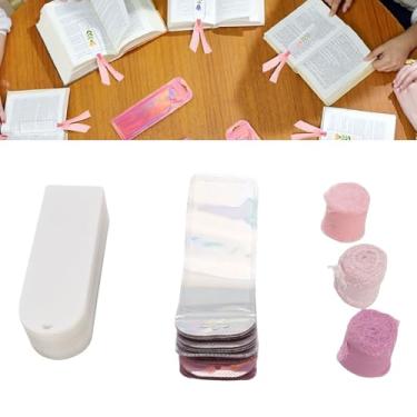 Imagem de POCREATION 103Pcs Set Clear Acrylic Bookmarks 3 Colors Ribbons Bookmark Making Set for Birthdays Graduations Festivals Parities