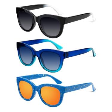 Imagem de QALLY Óculos De Sol Polarizados Para Crianças, Meninos E Meninas: Quadrados Crianças Pequenas Com Proteção Uv 3 A 12 Anos