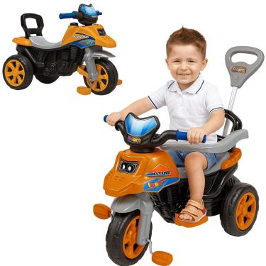 Imagem de Moto Trail Infantil 2 em 1 Maral com Pedal e Empurrador Laranja