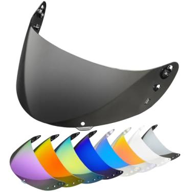 Imagem de Moontogo Viseira de capacete de motocicleta para ICON IC-04, Airframe Pro, Airmada, Airform Capacete Moto Para-brisa (preto)