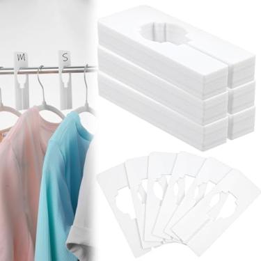 Imagem de 70 divisórias de armário brancas de PVC para pendurar roupas, divisórias de tamanho de roupas de 12,7 x 5 cm, divisor de tamanho de rack de roupas, separadores de armário para roupas
