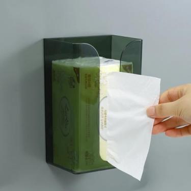Imagem de Suporte de caixa de lenços de papel higiênico montado na parede, dispensador de toalhas, suporte autoadesivo para banheiro, banheiro, cozinha, mesa