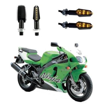Imagem de KIT 4 Luz Seta Esportiva Pisca de Led Modelo P29 Para Moto NINJA ZX-7 