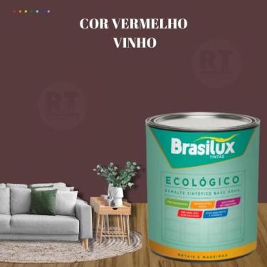 Imagem de Esmalte Sintético Brasilux Base Água Ecologico Cor Vermelho 800ML Bril