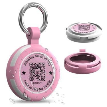 Imagem de ilFindYou Suporte de Airtag à prova d'água para Apple Air Tag QR Code chaveiro acessórios rosa