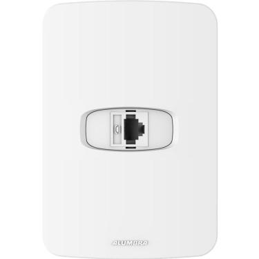 Imagem de Tomada RJ11 4 vias com placa 4x2 Gracia Maxx Alumbra Branco