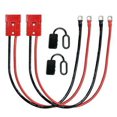 Imagem de 2 peças de conector rápido de bateria 50A, cabos de plugue de carregamento de empilhadeira elétrica 8AWG com anel O, cabo de carregamento de bateria de desconexão rápida para trailer, carrinho de