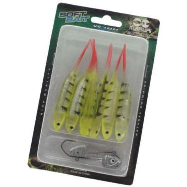 Imagem de Kit 6 Isca Artificial Soft Shad Macia Pescaria Barco Canoa C
