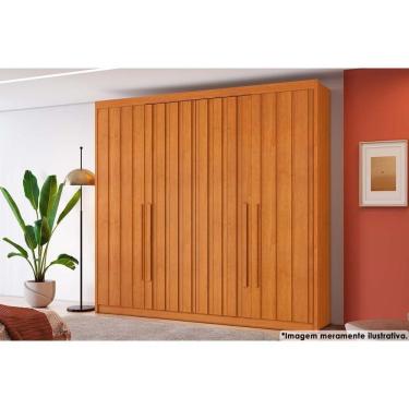 Imagem de Guarda Roupa 4 Portas Ripadas E 4 Gavetas Grécia Cinamomo - Conquista