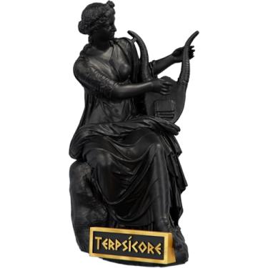 Imagem de Estátua Terpsícore - Musa Grega da Dança e Canto Coral (Cor Aurum Noctis)