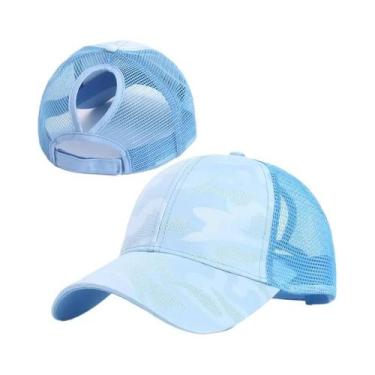 Imagem de Boné de Beisebol Feminino com Rabo de Cavalo - Ajustável e de Algodão,