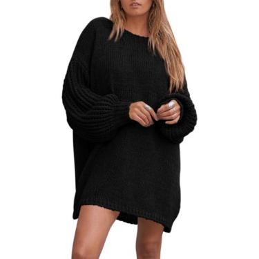 Imagem de Vestido de suéter feminino PRETTYGARDEN 2024, preto de inverno