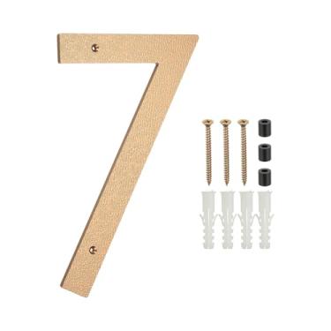 Imagem de PATIKIL Números de casa de 30,5 cm para o exterior, número 7 ABS textura de plástico flutuante número de casa moderna caixa de correio números de porta com kit de unhas para rua residencial ao ar