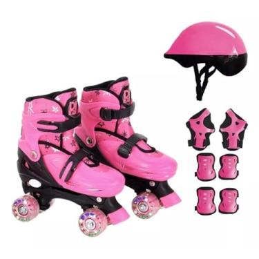 Imagem de Patins 4 Rodas Ajustáveis com Kit de Proteção Resistente, Rodas em Led, DM Radical (P - 30 a 33)