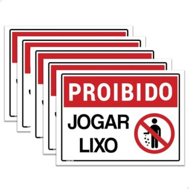 Imagem de SPORTINOX, 2 Placas De Sinalização Proibido Jogar Lixo 20x15 cm