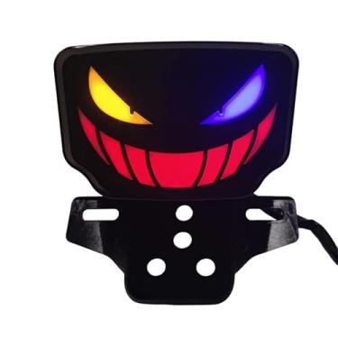 Imagem de Luzes Traseiras Para Motocicleta - Peças de Modificação para Lâmpada de Direção 12V - Luz Traseira de Moto com Rosto de Sorriso Assustador,Para Modificação Viagens Longas e Condução Nocturna em Estrad