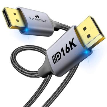 Imagem de THANDBLE Cabo DisplayPort 2.1, cabo DP 2.1 de 3 m [16K@60Hz, 8K@120Hz, 4K @240Hz] Porta de exibição 2.1 suporta HDR de 80 Gbps, HDCP DSC 1.2a, compatível DP1.4/1.2 FreeSync G-Sync para PC/TV/monitor