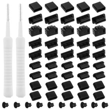 Imagem de 55 peças de tampas de porta USB tampa de plugues de poeira USB-A capas USB protetores de porta de computador plugues de poeira USB-tipo C macho Hdmi-capa contra poeira micro USB-macho-capa contra