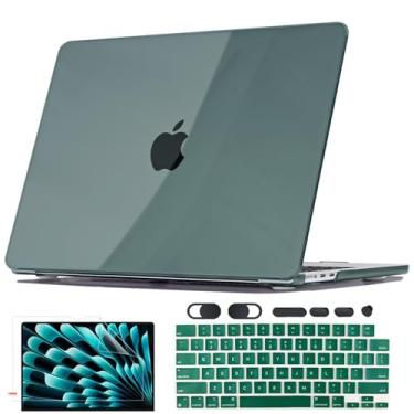 Imagem de Seanai Compatível com MacBook Air 34.5 cm Capa M4 M3 M2 Chip 2025 2024 2023 2022 versão A3240 A3113 A2681, capa rígida de plástico de cristal, capa de teclado, película de tela, plugue de poeira