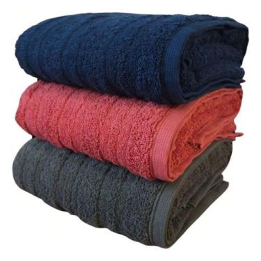 Imagem de Kit 3 Toalha De Banho Grande Grossa 600g Puro Algodão Loft - Fabi Enxo