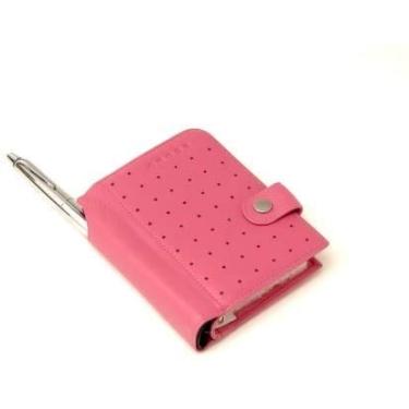 Imagem de Cross Mini agenda de couro Autocross com caneta rosa (AC132-7)