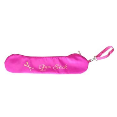 Imagem de Zxpjkyu Bolsa para Guardar Bastões de Ginástica, Bolsa de Transporte com Zíper, Nylon Rítmico, Leve, Portátil E Fácil de Usar, Rosa Vermelha, L